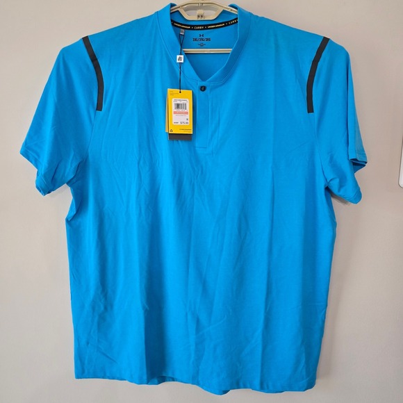 Under Armour Curry Mens 3XL‎ Polo Shirt Blue Short Sleeve Athletic Top - Picture 1 of 9